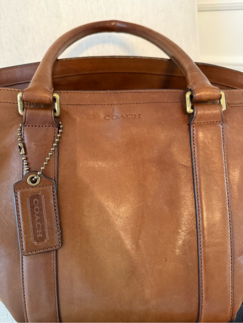 Vintage Coach Leather Bleeker Tote Bag in Brown - Classic Uni-sex Carryall - Picture 4 of 11